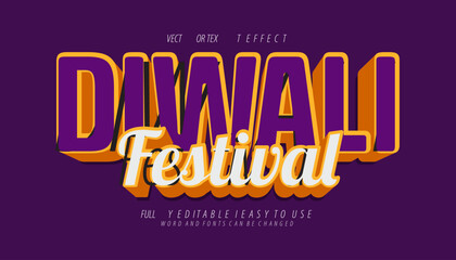 3d editable diwali text effect graphic style template