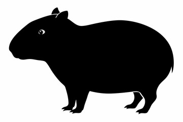 Сapybara Silhouette, Сapybara Animal Vector illustration
