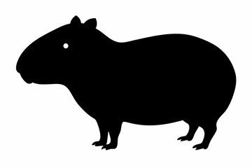 Сapybara Silhouette, Сapybara Animal Vector illustration
