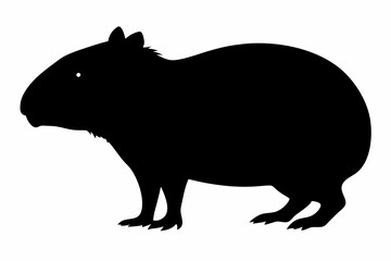 Сapybara Silhouette, Сapybara Animal Vector illustration
