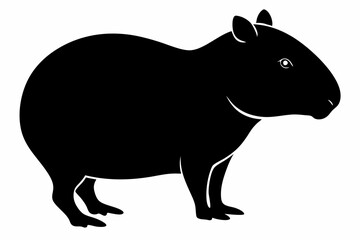 Сapybara Silhouette, Сapybara Animal Vector illustration
