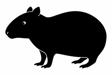 Сapybara Silhouette, Сapybara Animal Vector illustration
