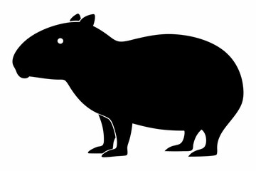 Сapybara Silhouette, Сapybara Animal Vector illustration
