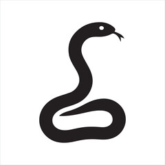 Snake silhouette on white background
