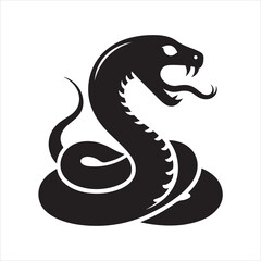 Snake silhouette on white background
