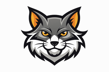 Cat head mascot logo design vector