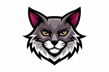 Cat head mascot logo design vector