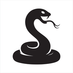 Snake silhouette on white background
