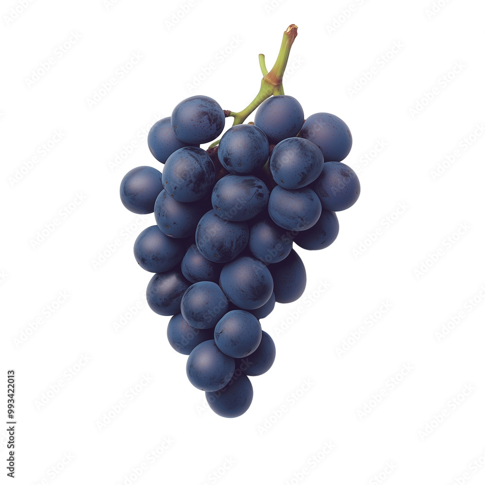 Wall mural grapes clustered on vine isolated on transparent background