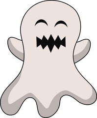 cute halloween ghost illustration design, flat halloween ghost element vector template collection