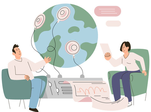 Scientific experiment. Vector illustration. The scientific experiment metaphor simplifies complex concepts for better understanding Experts in their respective fields play critical role in advancing