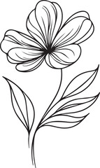 Simple beautiful flowers outline Design