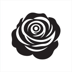 Rose design silhouette on white background
