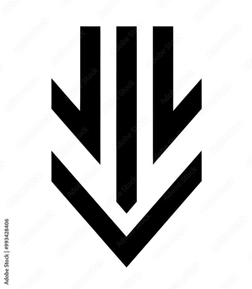 Poster stylish black arrow design representing direction and movement