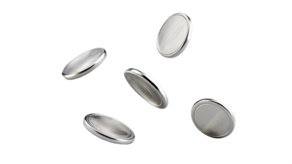 close up of a sliver coins isolated on white