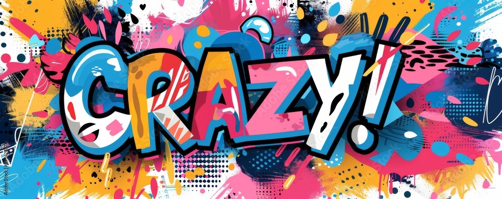 Poster fun pop art background featuring 