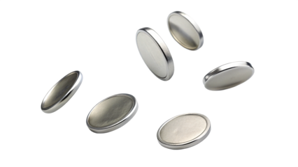 close up of a sliver coins isolated on white