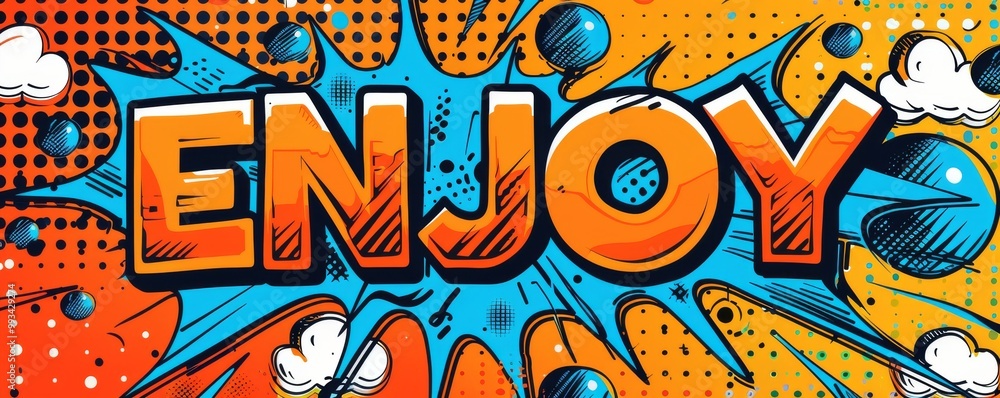 Poster colorful pop art background with 