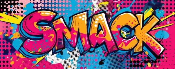 Fun pop art background with "SMACK" text. Bold graphics, Retro patterns, Colorful vector