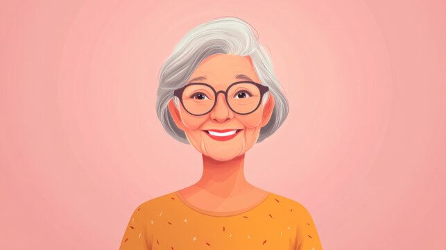 Joyful Elderly Woman with Glasses Embracing Life's Moments