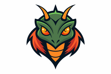 Centipede head mascot logo design