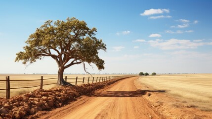 Fototapeta premium landscape with fence 