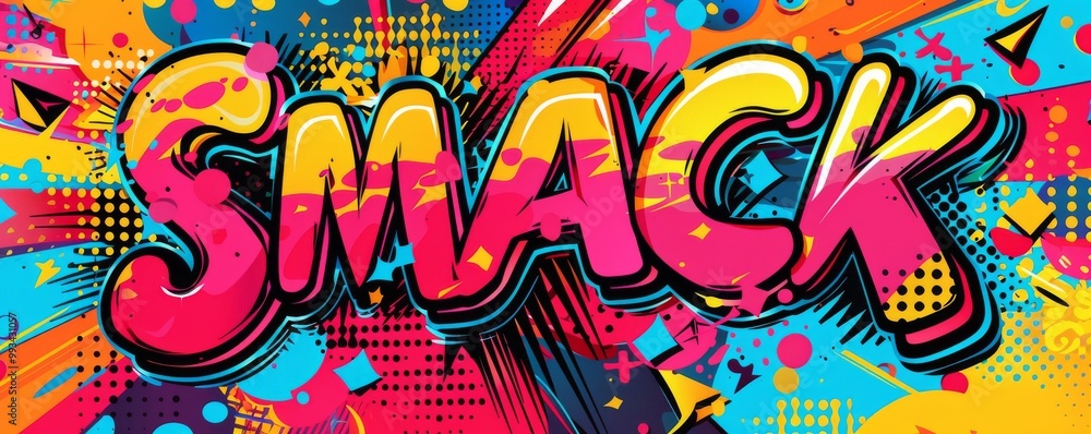 Poster playful pop art background with 