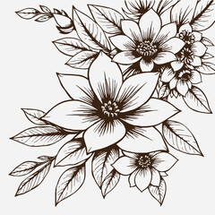 Art flower floral design eps, vector file