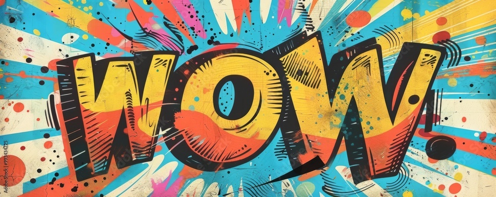 Poster abstract pop art background with text 