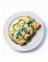 Delicious Enchiladas with Green Sauce and Crema