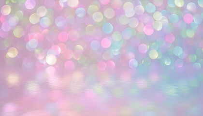 Fototapeta premium Soft pastel bokeh background with a subtle reflection, ideal for a whimsical and magical mood