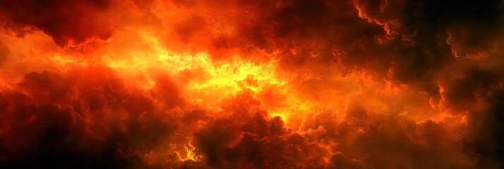 Dramatic Red and Orange Clouds in Dark Sky