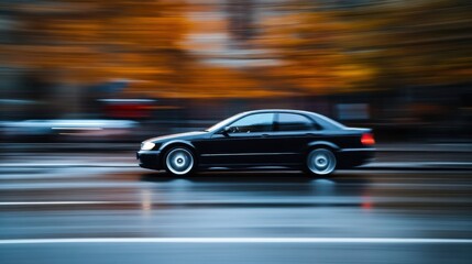 Dynamic Image of a Car Speeding Past with Motion Blur for High-Octane Visuals