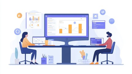 Fototapeta premium Data Analysis Teamwork.