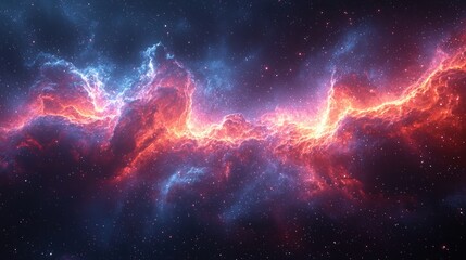 Colorful cosmic nebula with glowing pink and purple clouds surrounded by stars in deep space atmosphere Generative AI