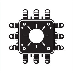 Obraz premium IC silhouette on white background images 