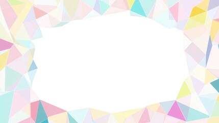 A colorful abstract frame made of geometric shapes in pastel hues, perfect for creative designs or invitations.