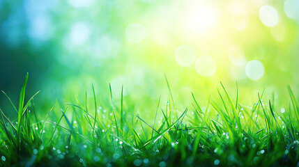 Summer Background Featuring Vibrant Green Grass