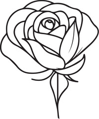 Rose flower outline vector 