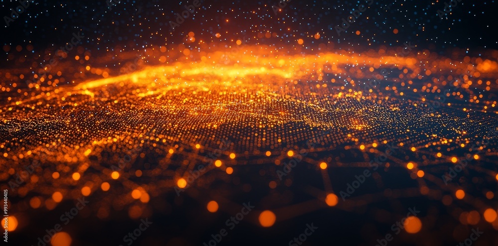 Poster world map overlay on blockchain network. stock.