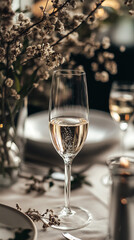 Elegant New Year's Eve Dinner with Sophisticated Table Settings  
