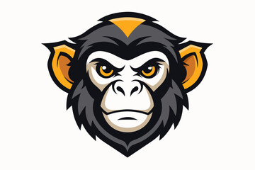 Chimpanzee head mascot design vector