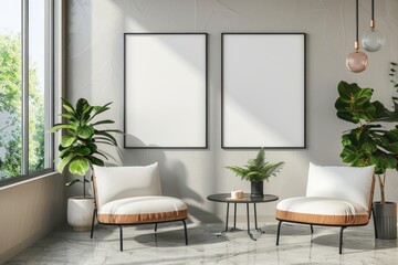Two chairs and a table in a cozy living room setting