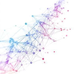 Interconnected Digital Network Concept with Abstract Wireframe Pattern