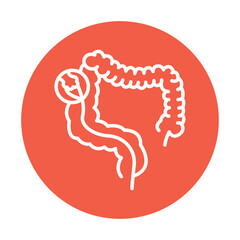 Colonoscopy black line icon. Operations on the abdominal cavity.