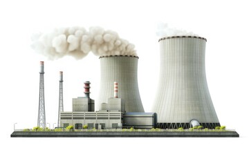 A nuclear power plant emitting smoke into the air