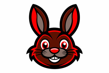 Chocolate Bunny head mascot design vector