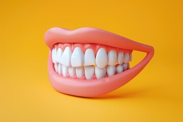 Obraz premium A model showing a mouth with teeth missing, useful for dental education and awareness campaigns
