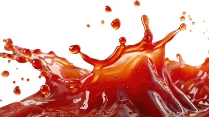 A splash of liquid on a white surface