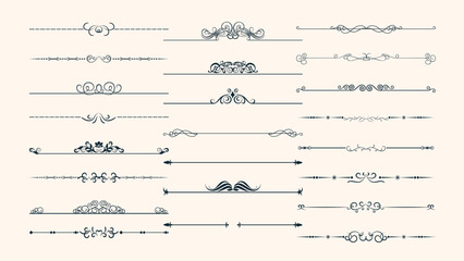 Elegant jwellery luxury ornament text dividers. Ornamental Gold Dividers for text and objects. Gold Ornate vintage frames and scroll.
